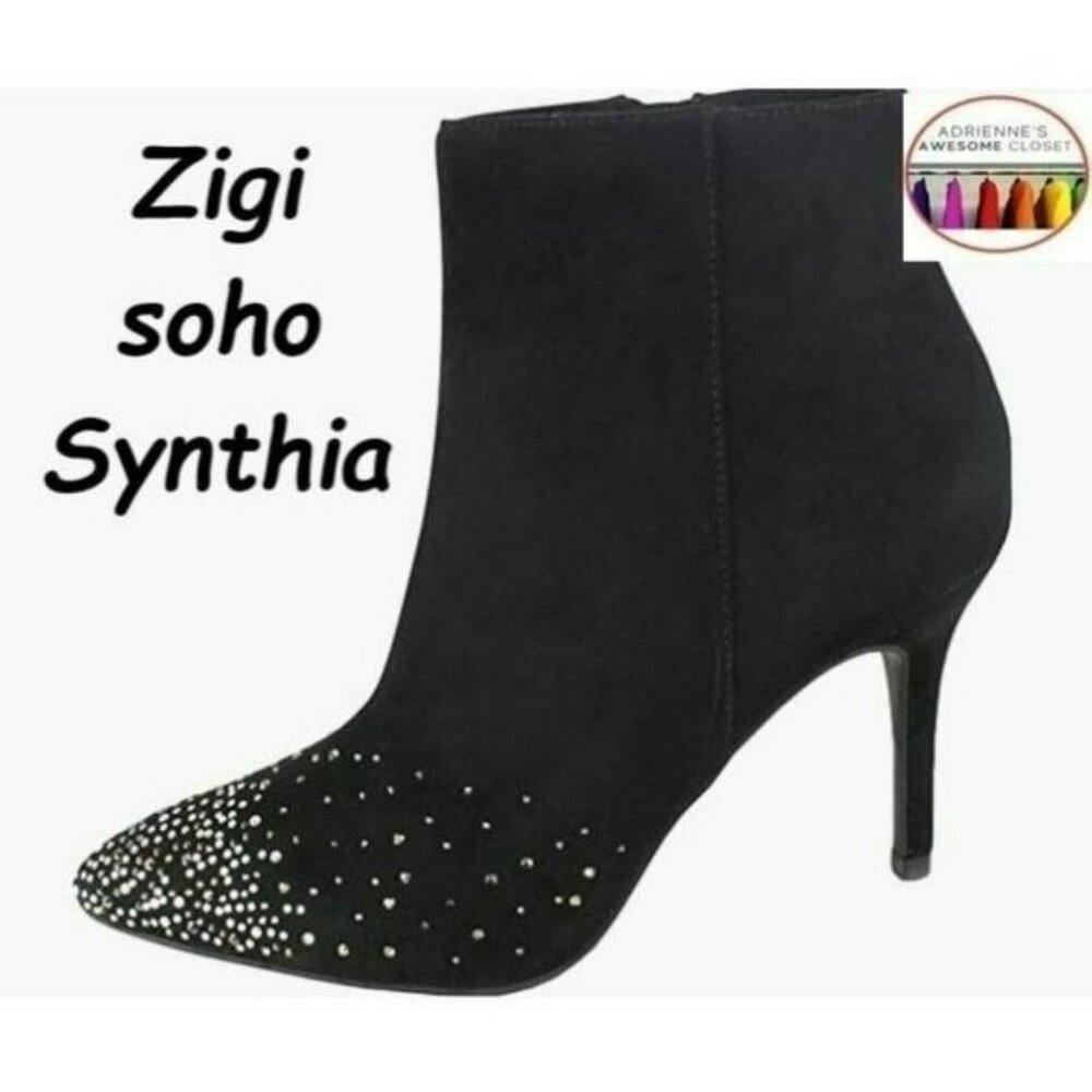 ZIGI SOHO Women's Synthia Faux Suede Pointed Toe Booties, Sz 8, NIB